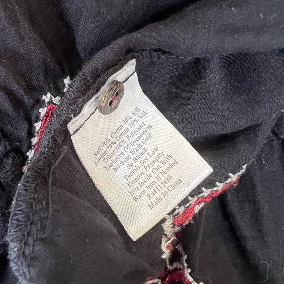 Johnny Was Embroidered 'Ava Peasant Dress’ Cotton/Silk Blend, size L - Picture 9 of 9